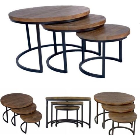 AnLi Style Salontafel Set van 3 Tafels Bruin