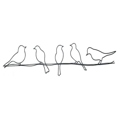 Art for the Home - Metal Art - Vogeltjes - Zwart - 12