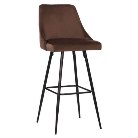 Barkrukje.nl Chicago NYT Barkruk Bruin 78 cm Stoelen Bruin Fluweel