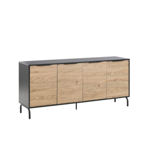 Beliani ARKLEY Sideboard met 4 deuren zwart Kasten Zwart Multiplex