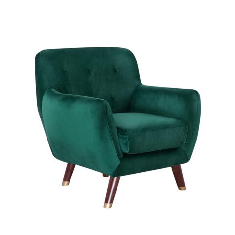 Beliani BODO Fauteuil groen Stoelen Groen Fluweel