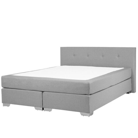 Beliani CONSUL Boxspring grijs 160x200 Bedden Grijs Polyester