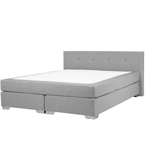 Beliani CONSUL Boxspring grijs 180x200 Bedden Grijs Polyester