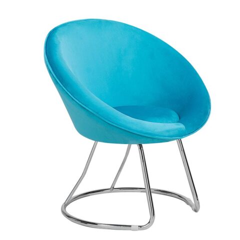 Beliani FLOBY Fauteuil blauw Stoelen Blauw Fluweel