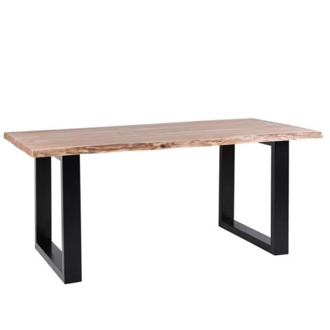 Beliani HEBY Eettafel 95x200x77 Tafels Bruin Hout