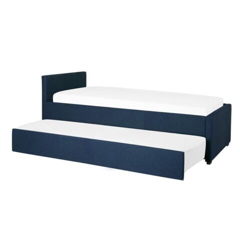 Beliani MARMANDE Bed blauw 80x200 Bedden Blauw Polyester