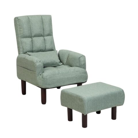 Beliani OLAND Fauteuil groen Stoelen Groen Polyester