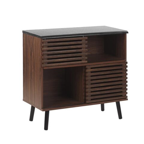 Beliani PERTH Sideboard donkere houtkleur Kasten Bruin MDF