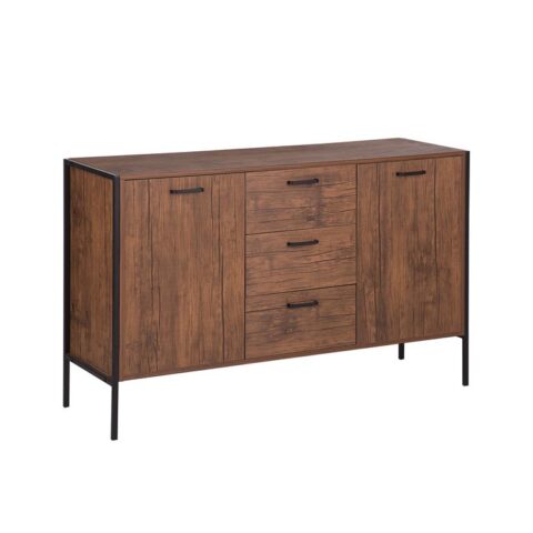 Beliani TIFTON Sideboard met 2 deuren donkere houtkleur Kasten Bruin MDF