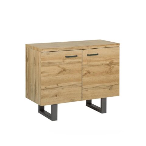 Beliani TIMBER Sideboard met 2 deuren lichte houtkleur Kasten Bruin MDF