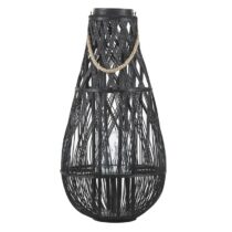 Beliani TONGA Decoratiefiguur zwart Buitenverlichting Zwart Bamboe
