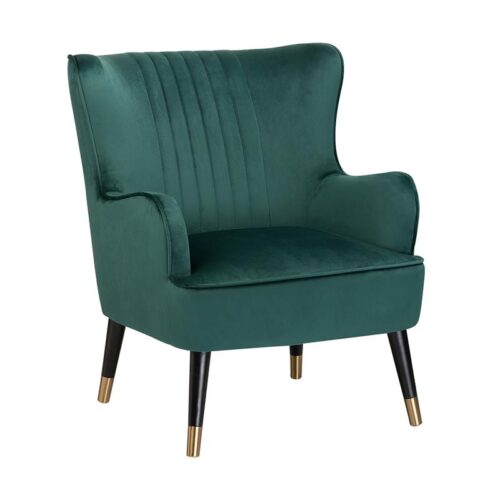 Beliani VARBERG Fauteuil groen Stoelen Groen Fluweel