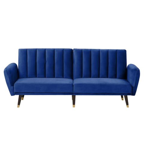 Beliani VIMMERBY Slaapbank blauw 110x180 Bedden Blauw Fluweel