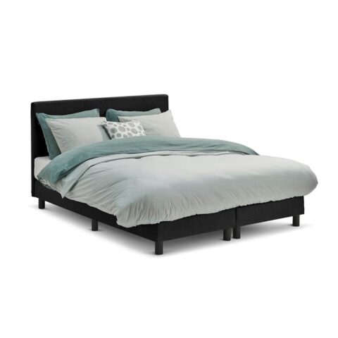 Beter Bed Select boxspring Cisano vlak met Silver Pocket Deluxe Foam Bedden Zwart Polyester