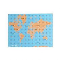 Block World Map Pegboard Pinbord L Wanddecoratie & -planken Multicolor Hout