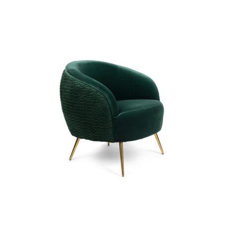 Bold Monkey So Curvy fauteuil groen Stoelen Groen Velours