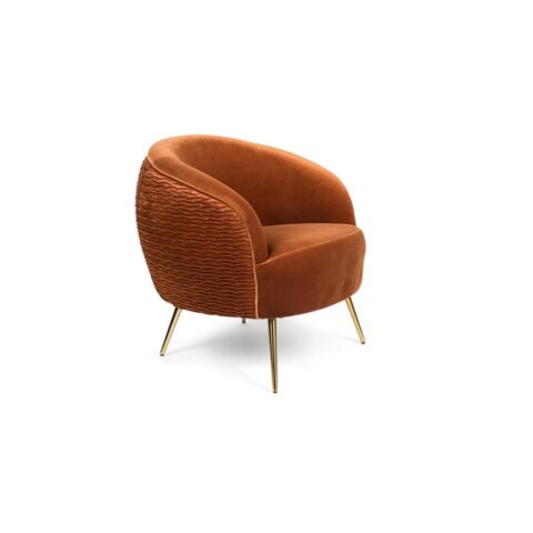 Bold Monkey So Curvy fauteuil oranje Stoelen Oranje Velours