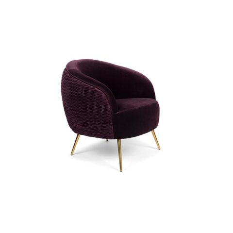 Bold Monkey So Curvy fauteuil paars Stoelen Paars Velours