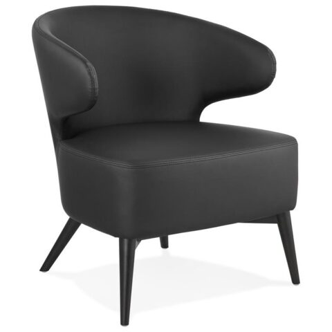 Bondy Living Michel Fauteuil Zwart Stoelen Zwart Leder