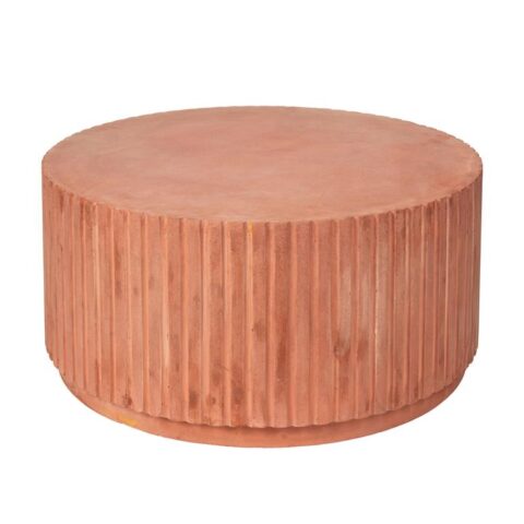 Broste Copenhagen Rillo Bijzettafel - Terracotta Tafels Oranje Klei