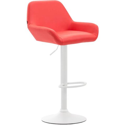 CLP Barkruk Braga Wit Frame Kunstleer Stoelen Rood Polyurethaan