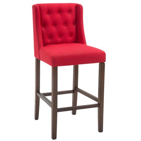 CLP Barkruk Cassandra Donker Frame Stof Stoelen Rood Textiel