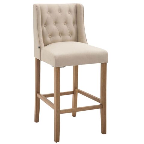 CLP Barkruk Cassandra Licht Frame Stof Stoelen Crème Textiel