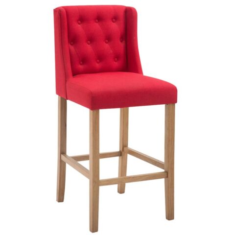 CLP Barkruk Cassandra Licht Frame Stof Stoelen Rood Textiel