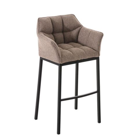 CLP Barkruk Damaso Zwart Frame Stof Stoelen Bruin Textiel