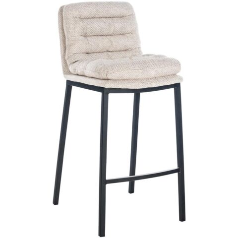 CLP Barkruk Dundalk Frame Zwart Stof Stoelen Beige Textiel