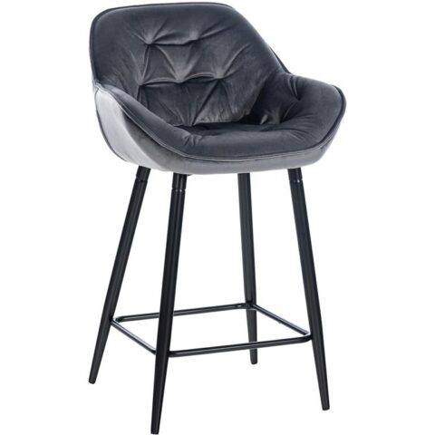 CLP Barkruk Gibson Fluweel Stoelen Grijs Fluweel