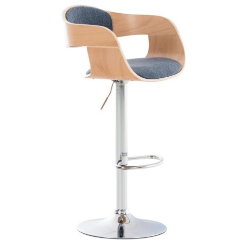 CLP Barkruk Kingston Natura Stof Stoelen Blauw Textiel