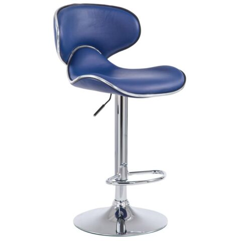 CLP Barkruk Las Vegas V2 Chroom Frame Kunstleer Stoelen Blauw Kunstleer