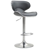 CLP Barkruk Las Vegas V2 Chroom Frame Kunstleer Stoelen Grijs Kunstleer