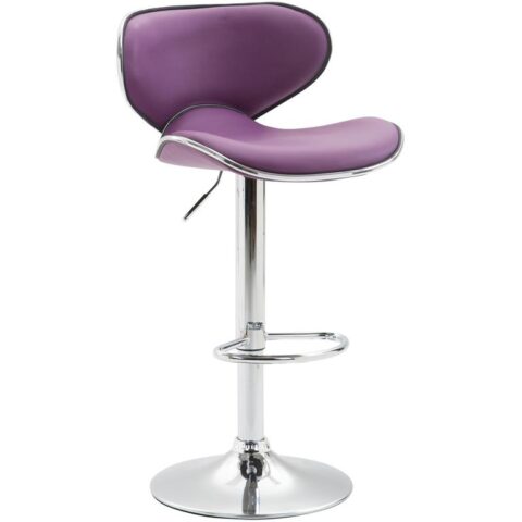 CLP Barkruk Las Vegas V2 Chroom Frame Kunstleer Stoelen Paars Kunstleer