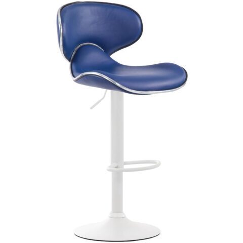 CLP Barkruk Las Vegas V2 Wit Frame Kunstleer Stoelen Blauw Kunstleer