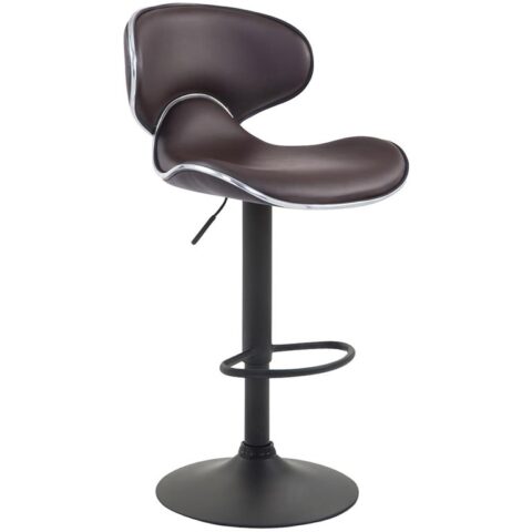 CLP Barkruk Las Vegas V2 Zwart Frame Kunstleer Stoelen Bruin Kunstleer