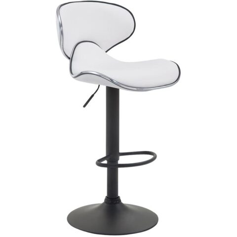 CLP Barkruk Las Vegas V2 Zwart Frame Kunstleer Stoelen Wit Kunstleer