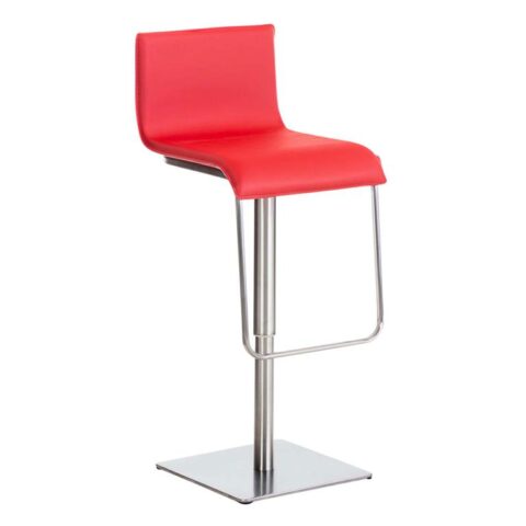 CLP Barkruk Limon RVS Frame Kunstleer Stoelen Rood Kunstleer