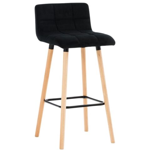 CLP Barkruk Lincoln Fluweel Stoelen Zwart Fluweel