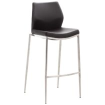 CLP Barkruk Matola RVS Frame Kunstleer Stoelen Bruin Kunstleer