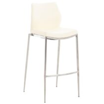 CLP Barkruk Matola RVS Frame Kunstleer Stoelen Crème Kunstleer