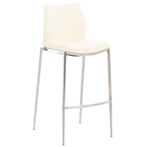 CLP Barkruk Matola RVS Frame Kunstleer Stoelen Crème Kunstleer