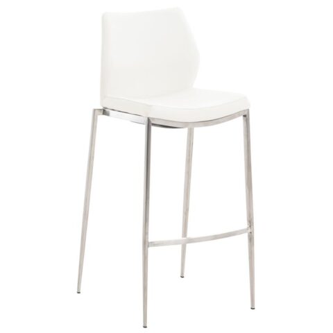 CLP Barkruk Matola RVS Frame Kunstleer Stoelen Wit Kunstleer