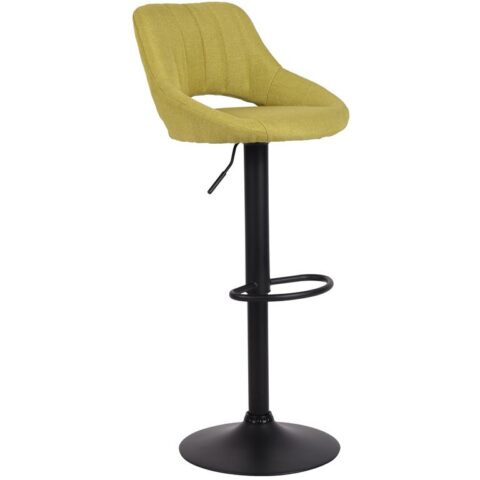 CLP Barkruk Milet Frame Zwart Stof Stoelen Groen Textiel