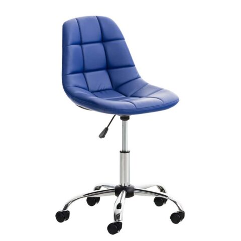 CLP Bureaustoel Emil Kunstleer Stoelen Blauw Polyerethaan