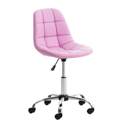 CLP Bureaustoel Emil Kunstleer Stoelen Roze Polyerethaan