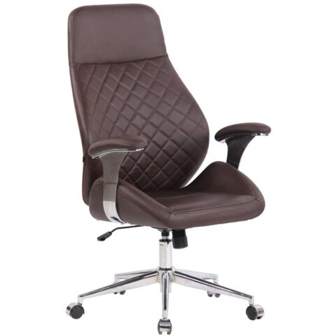 CLP Bureaustoel Layton Leder Stoelen Bruin Leder