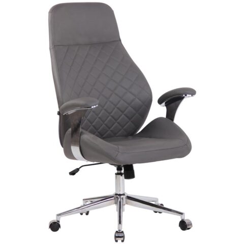 CLP Bureaustoel Layton Leder Stoelen Grijs Leder