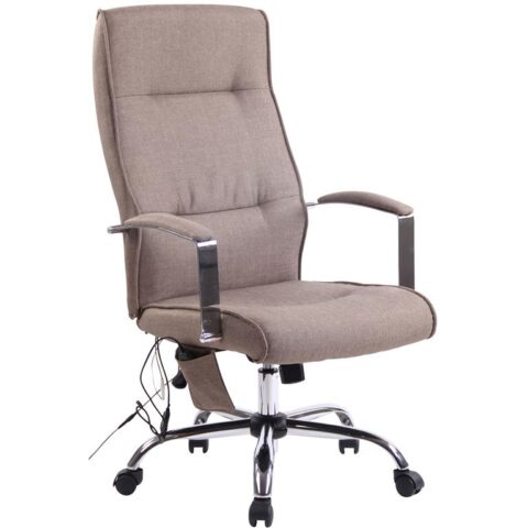 CLP Bureaustoel Portland Stof Met massage functie Stoelen Bruin Textiel